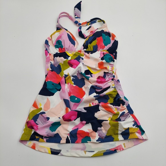 Gottex Other - Gottex Tankini Top Womens 6 Multi NWT Abstract Floral Ruched Halter E22361B88